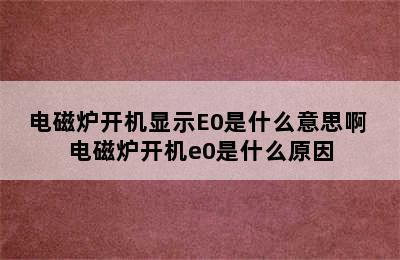 电磁炉开机显示E0是什么意思啊 电磁炉开机e0是什么原因